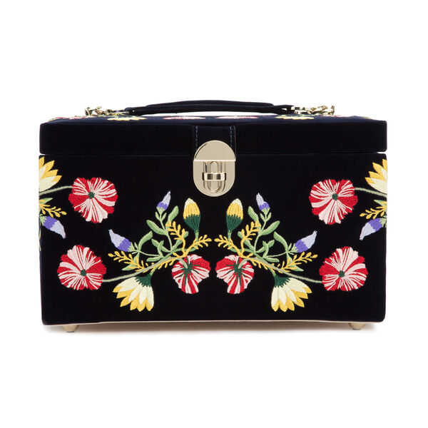 Coffret &agrave; bijoux Zoe bleu indigo, mod&egrave;le moyen